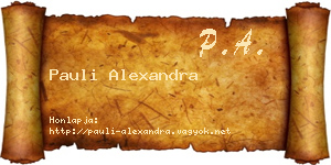 Pauli Alexandra névjegykártya
